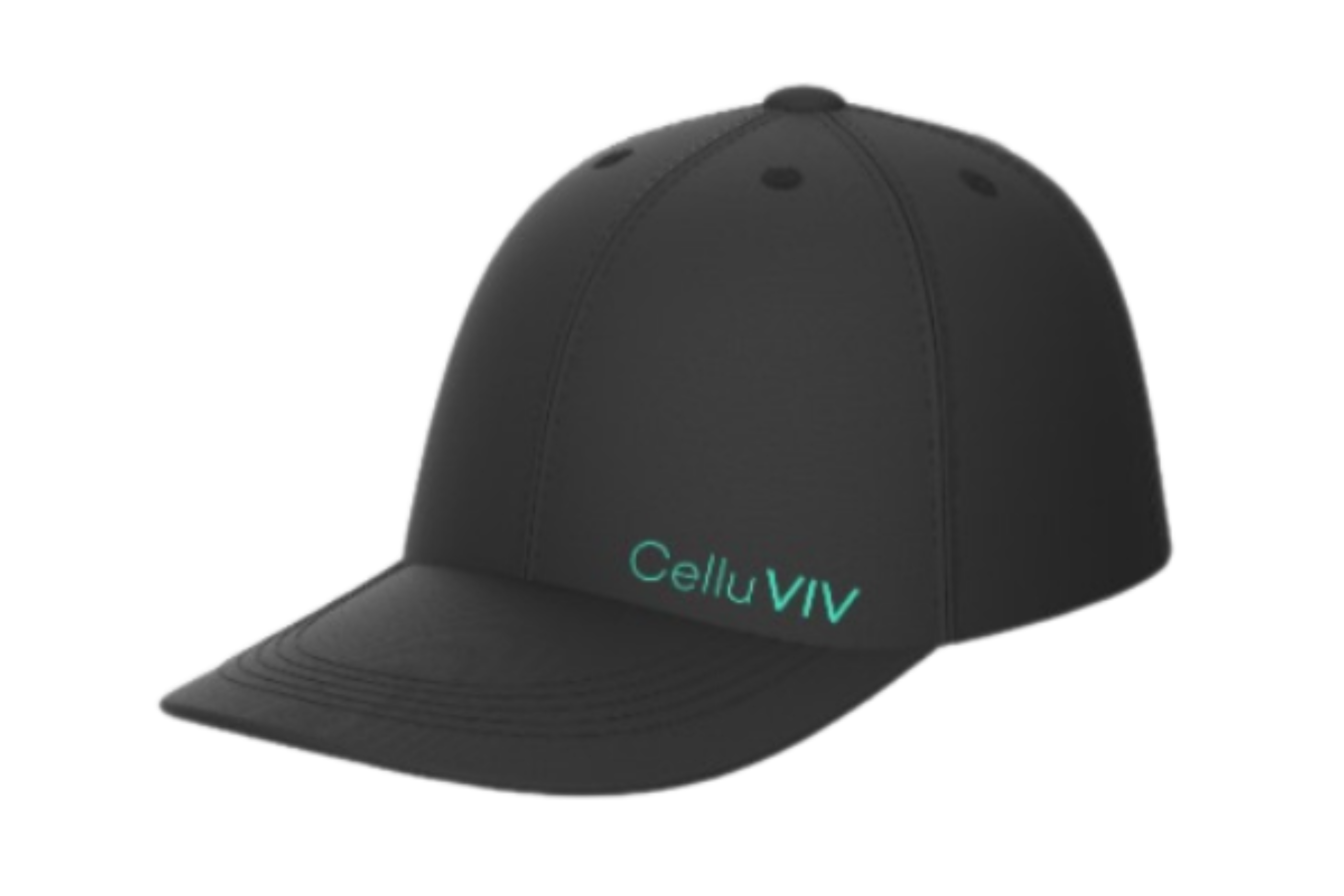 Black cap with 'CelluVIV' logo on a white background